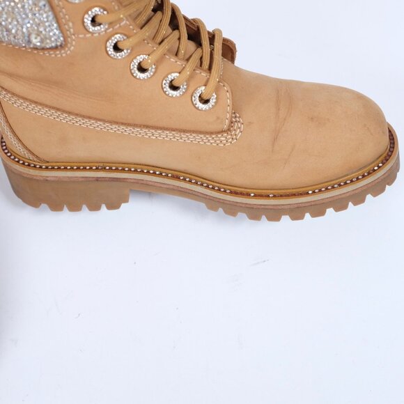 Jimmy Choo x Timberland boots Womens sz 5 Swarovski crystal embellished shoes - Picture 8 of 16